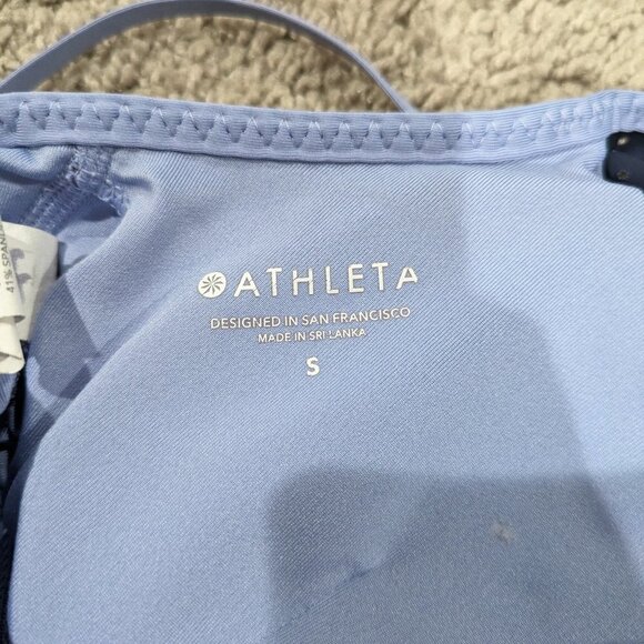 Athleta Cross Train One Piece Swimsuit S Blue zipper back - Picture 3 of 6